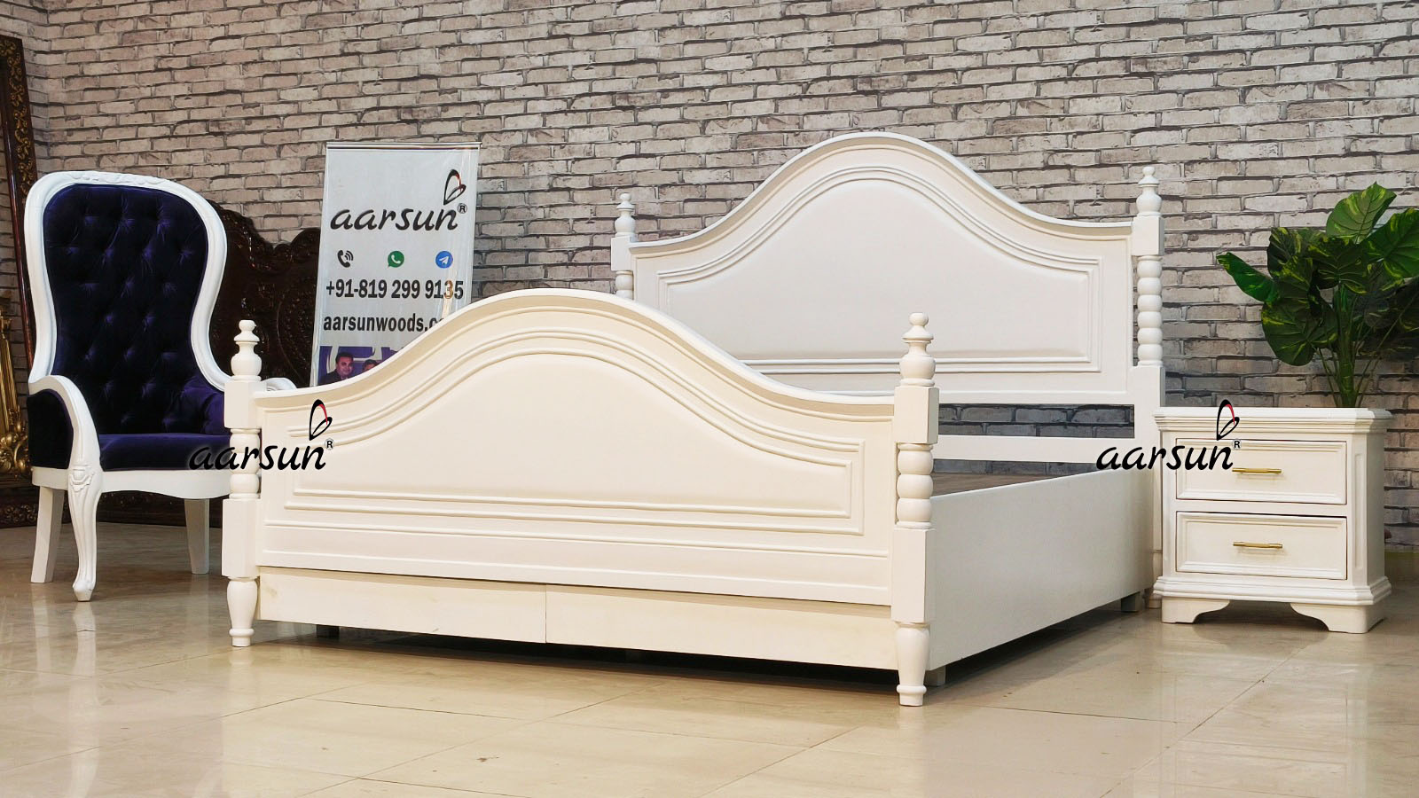 Modern audiobookbay  Bedroom Set in Satin White Polish 2025
