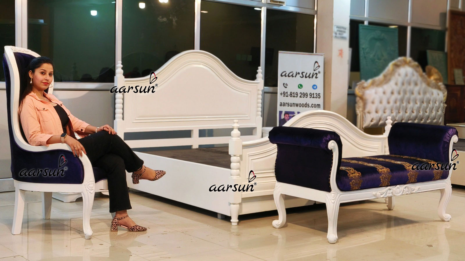 Modern audiobookbay  Bedroom Set in Satin White Polish 2025