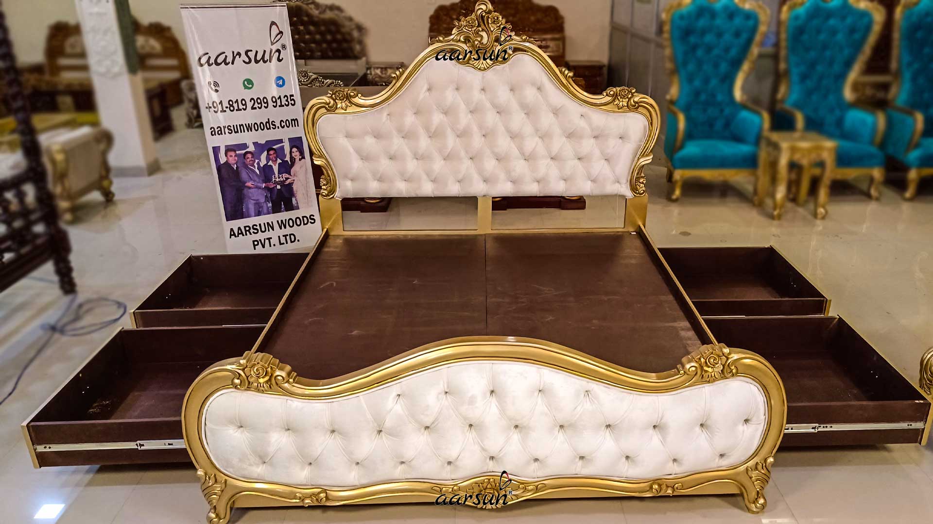 Modern Style repelisplus Double Bed design with drawers  2025