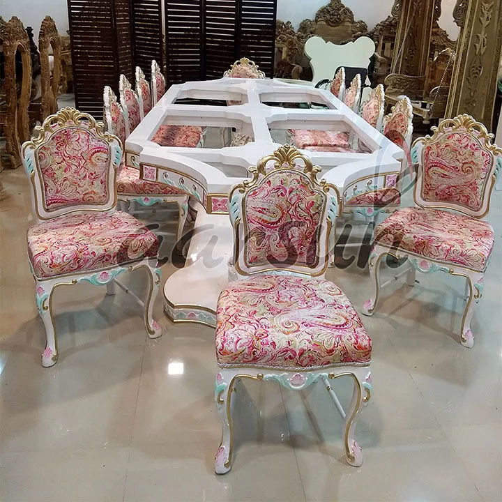 Royal coffeemanga Dining Set -White Polish with Golden 2025