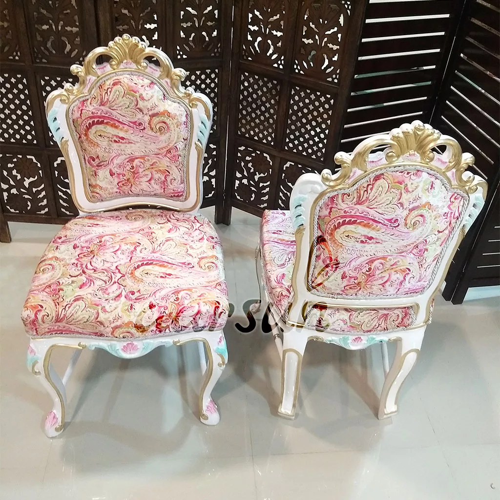 Royal coffeemanga Dining Set -White Polish with Golden 2025