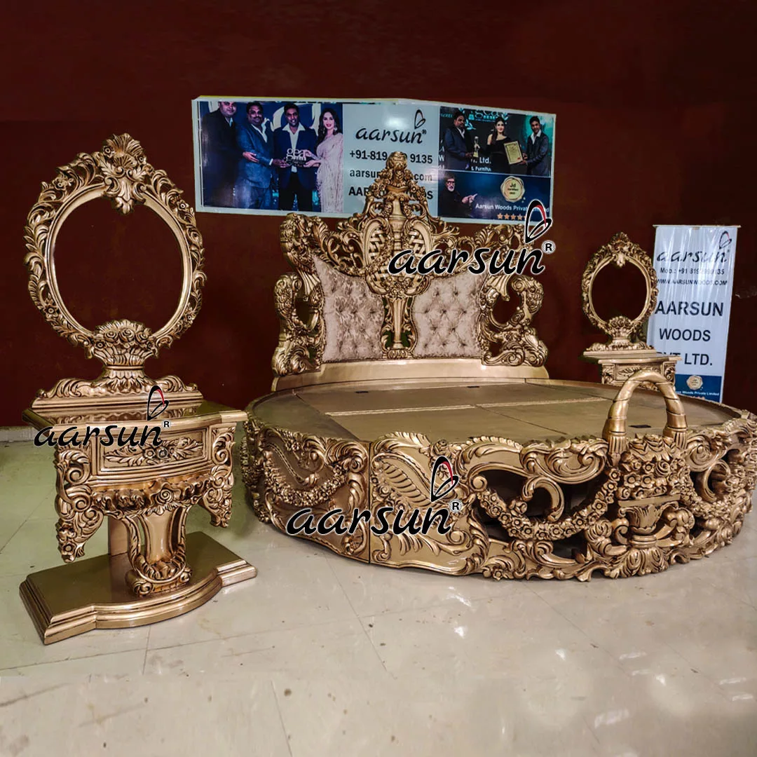 Classic tinyzonetv Luxurious Round Bed with Storage  2025