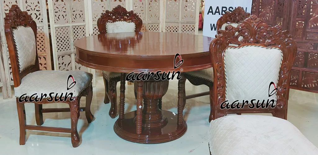 Suede 0123movies  Fabric Dining Set in 4 Seater 2025