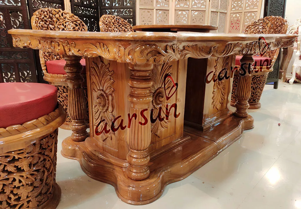 Traditional buffstreamz  Dining Set heritage carved Table  2025