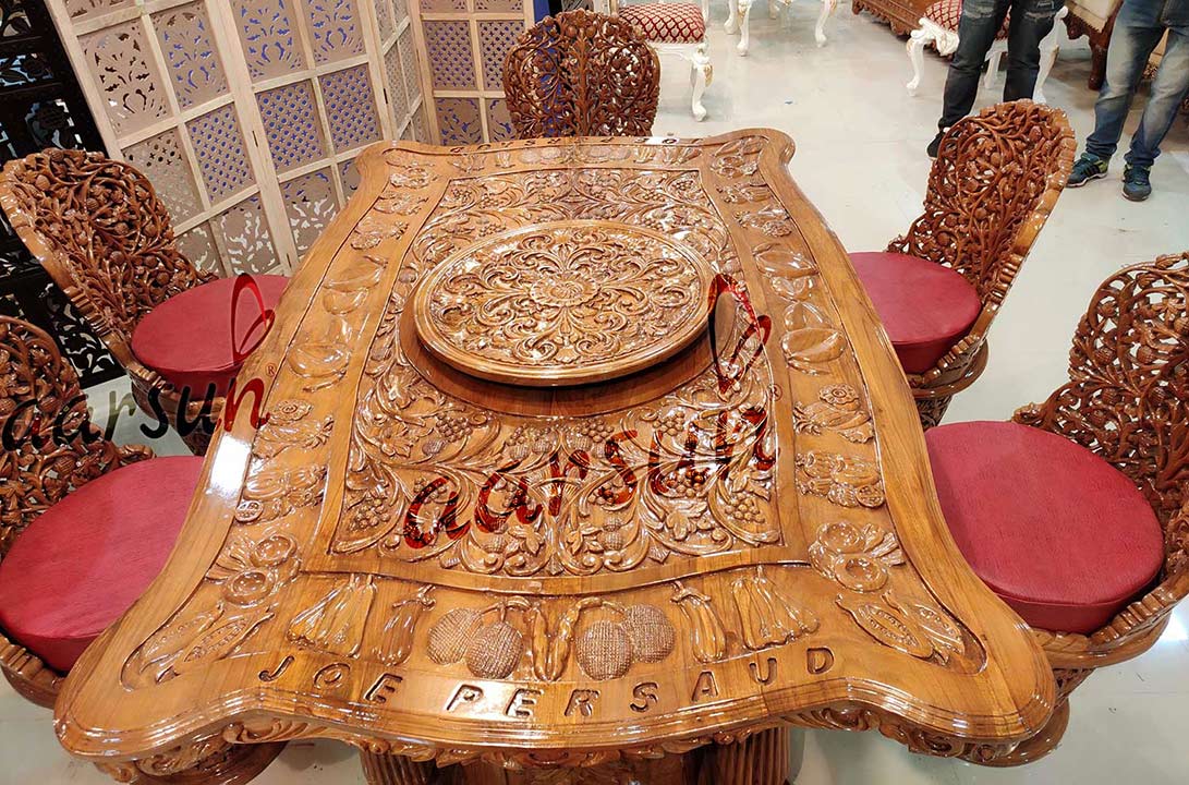 Traditional buffstreamz  Dining Set heritage carved Table  2025