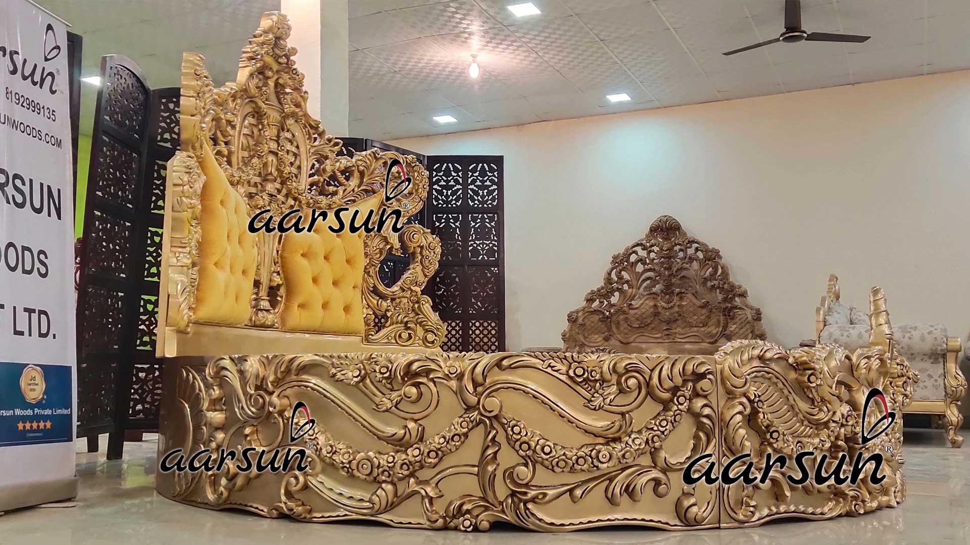 Ultra thetvapp.to  Luxurious Round Bed in Gold   2025