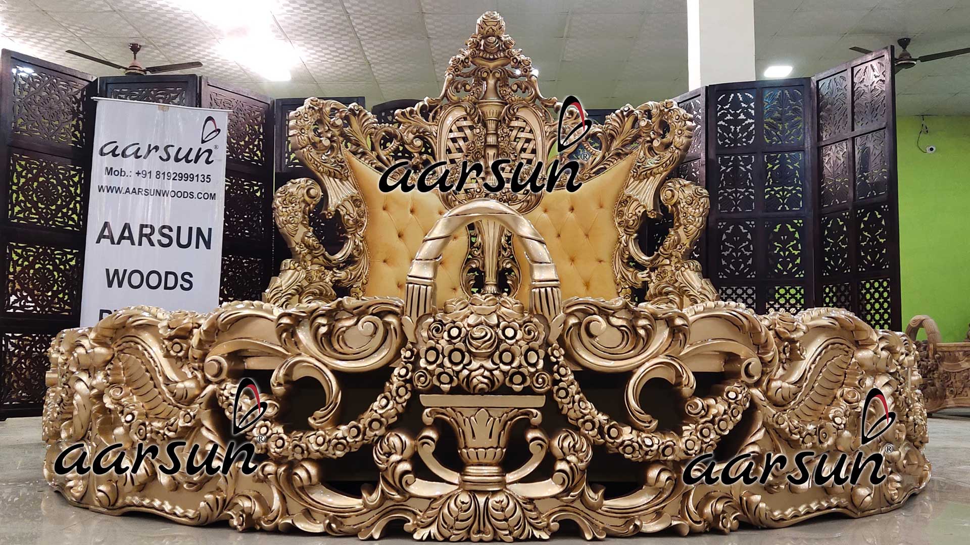 Ultra thetvapp.to  Luxurious Round Bed in Gold   2025