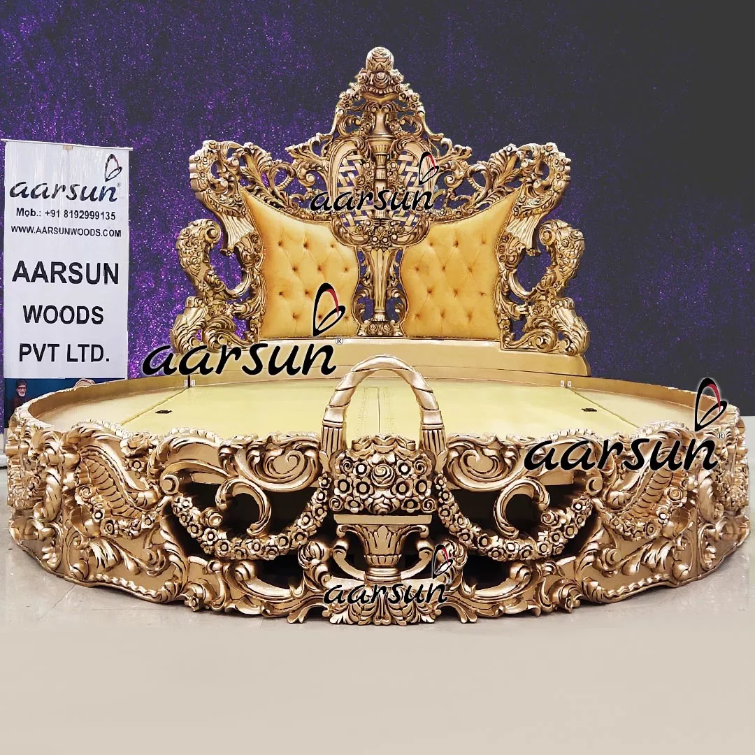 Ultra thetvapp.to  Luxurious Round Bed in Gold   2025