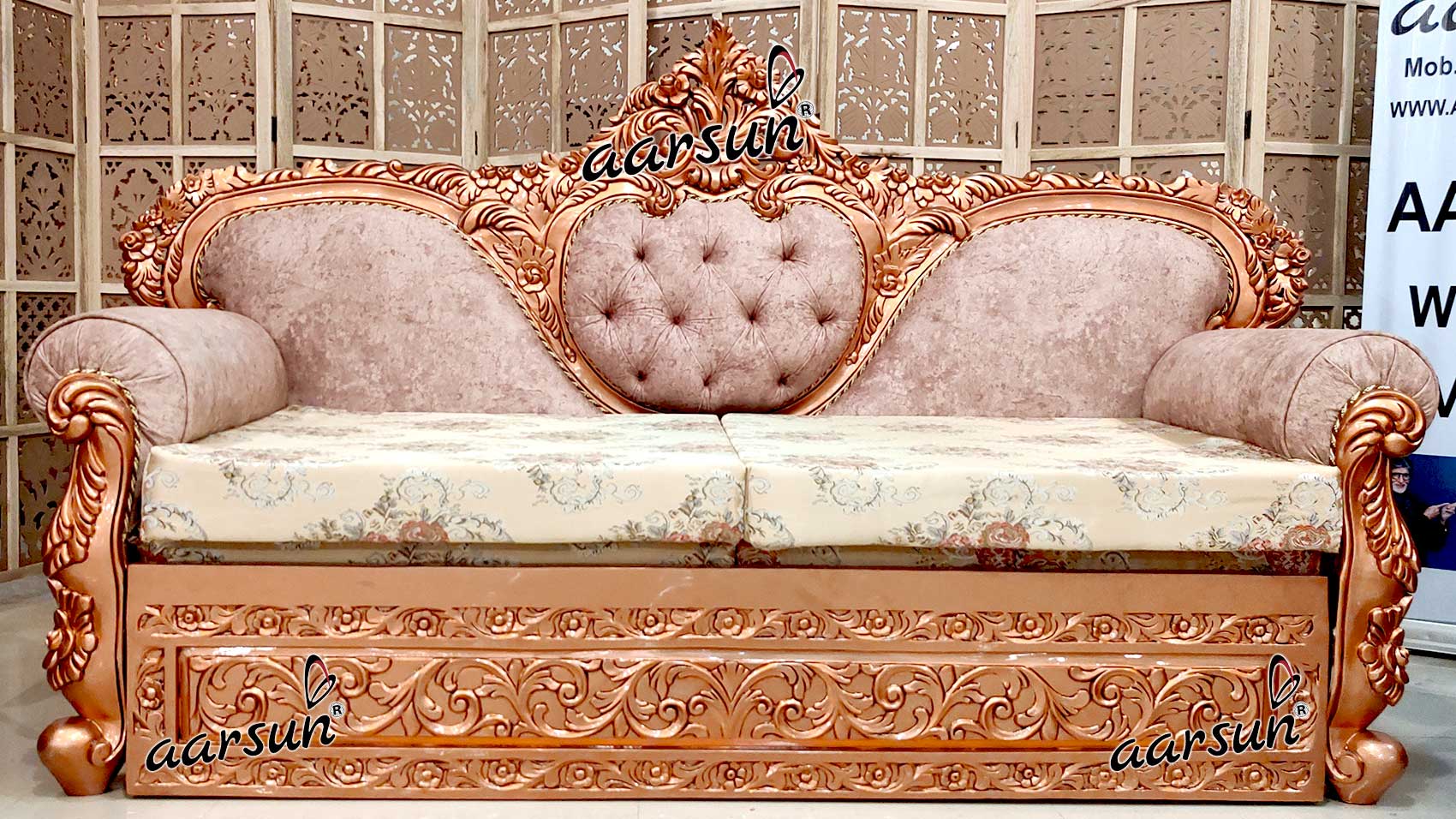Unique hdhub4u Rose Gold Sofa Cum Bed  2025