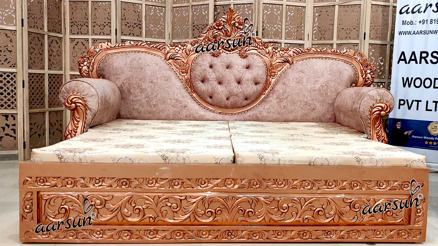Unique hdhub4u Rose Gold Sofa Cum Bed  2025