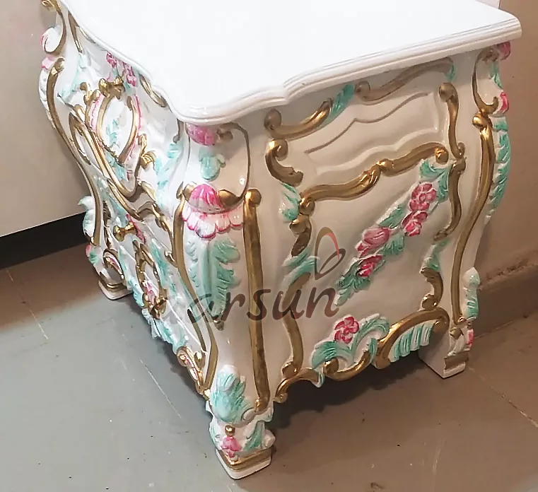 Victorian watchmovieshd  Style Bed – White Finish with Golden 2025