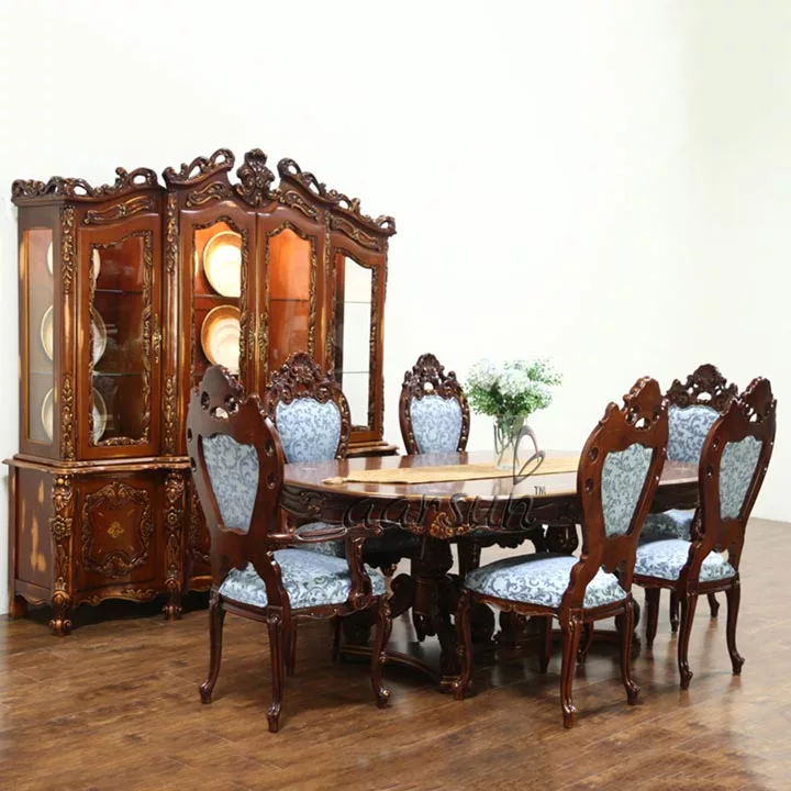 Wooden swatchseries Handcrafted 6 Seater Dining Set 2025
