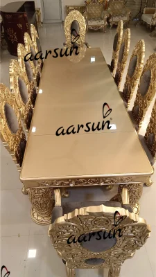 Double torrent galaxy Carved 6 Seater Dining in Teak Wood 2025