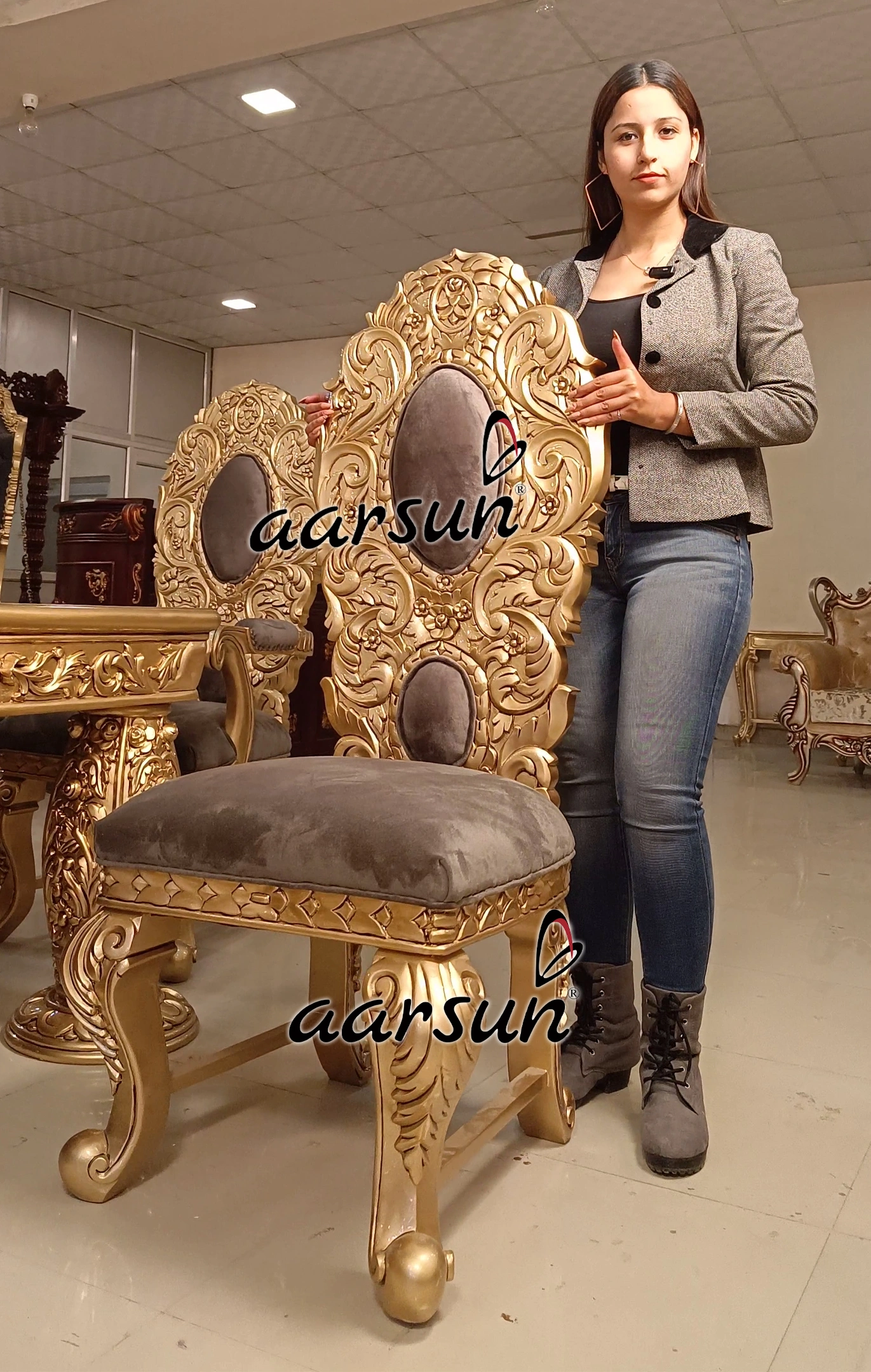 Double torrent galaxy Carved 6 Seater Dining in Teak Wood 2025