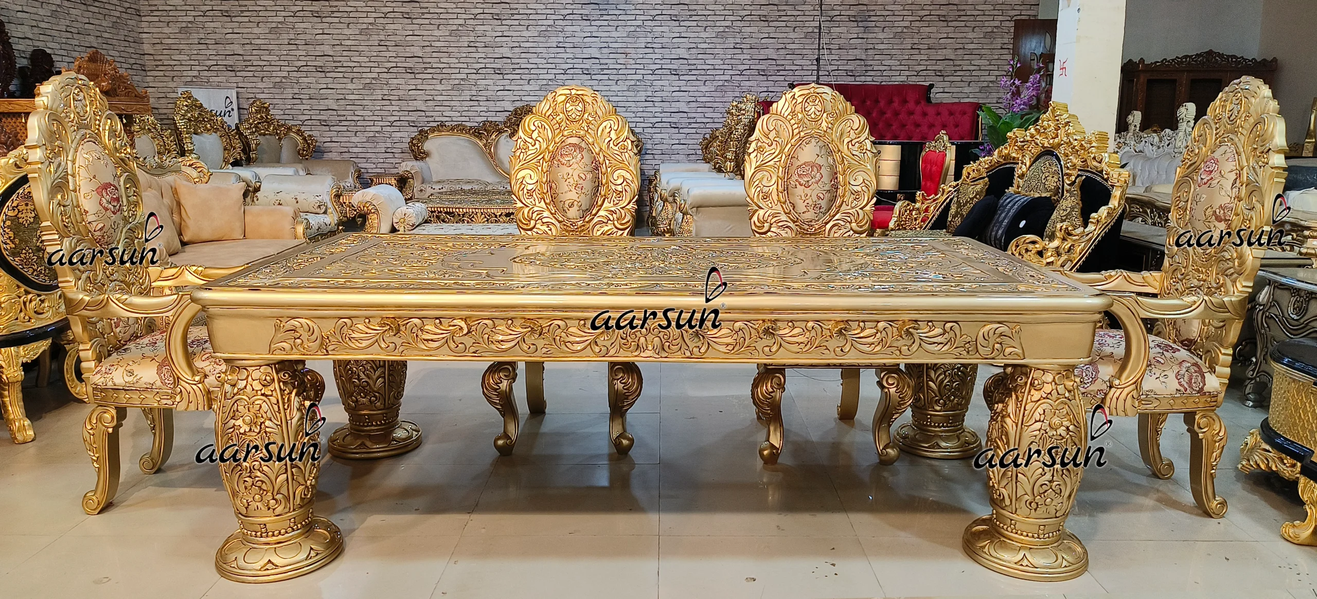 Dining  markkystreams Table Set Fully Handcarved 2025