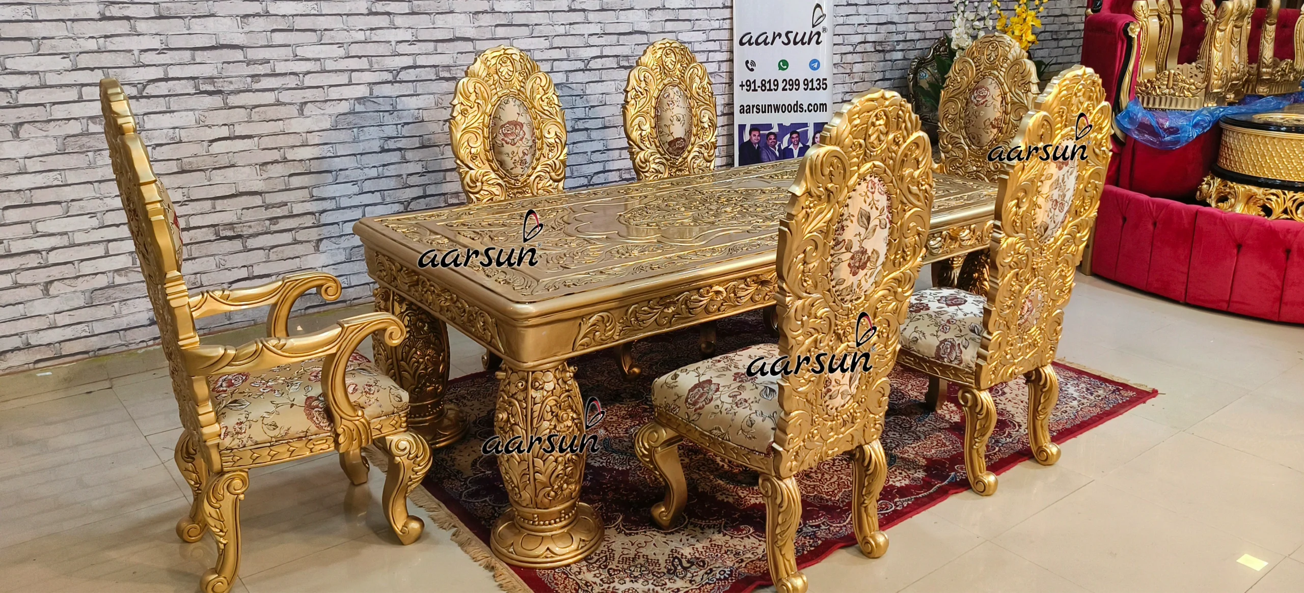 Dining  markkystreams Table Set Fully Handcarved 2025