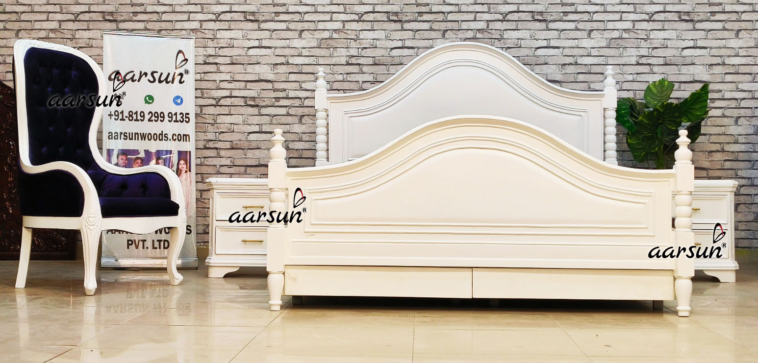 Modern audiobookbay  Bedroom Set in Satin White Polish 2025