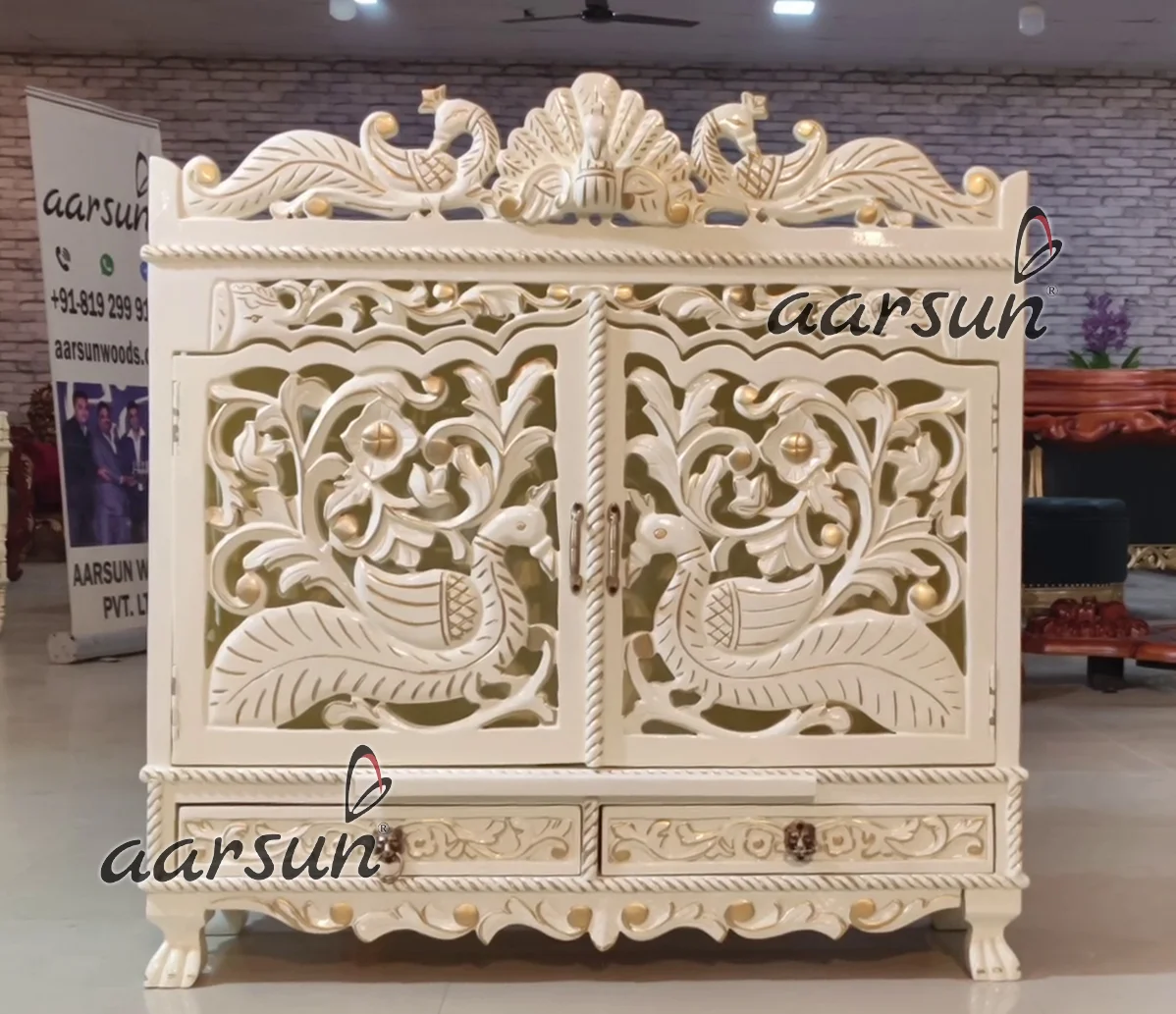 A Symbol of Purity  Royal White Wooden Temple for Your Home  2025