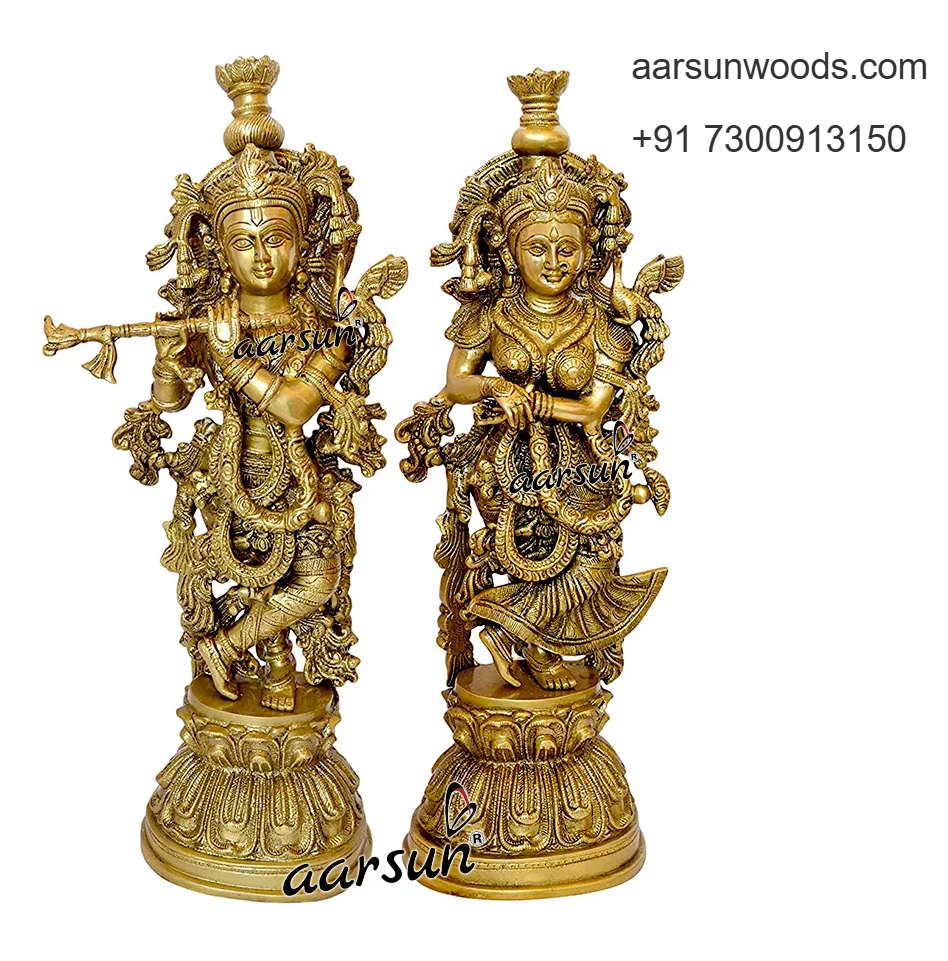 Traditional Radha Krishna Brass Sculpture  Symbol of Love  2025