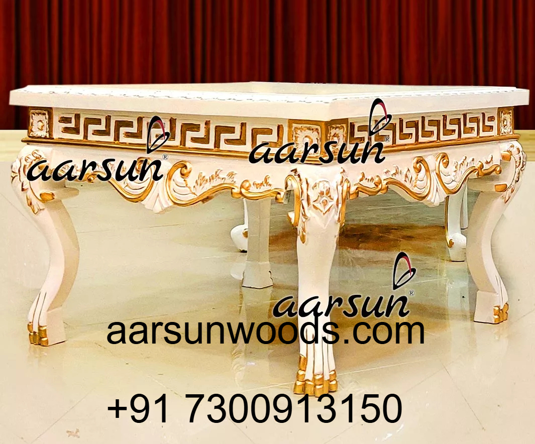 Luxury Carved Center Table in Premium Teak Wood  2025