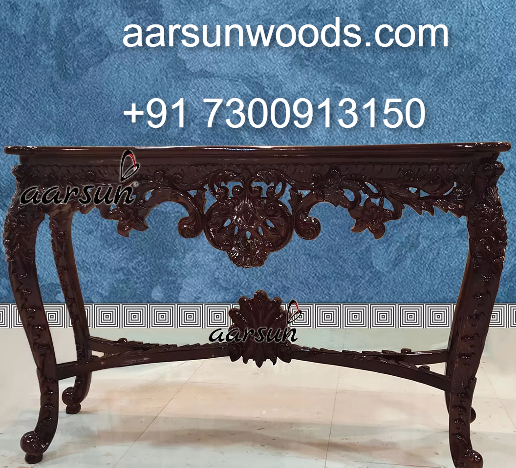 Graceful Curved-Leg Console in Deep Finish  2025