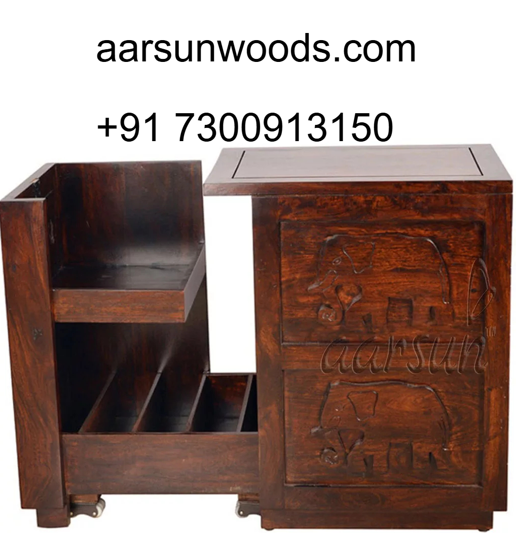 Crafted Wood Bar Cabinet  Wine Glass Storage Included  2025