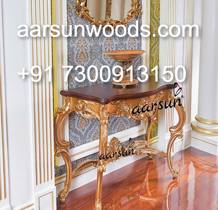 Classic Decorative Console Table in Oak Finish 2025