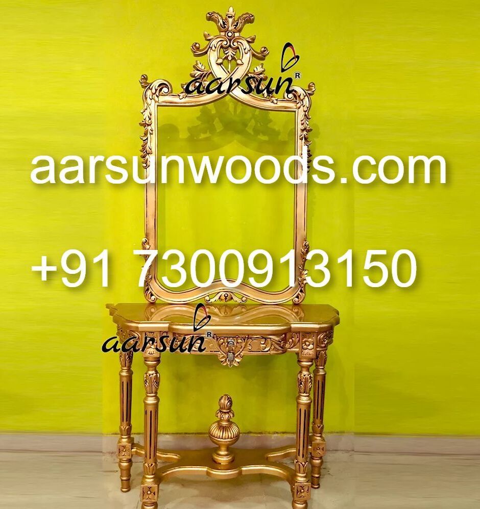 Opulent Reflections  Luxe Gold Console & Mirror Frame  2025