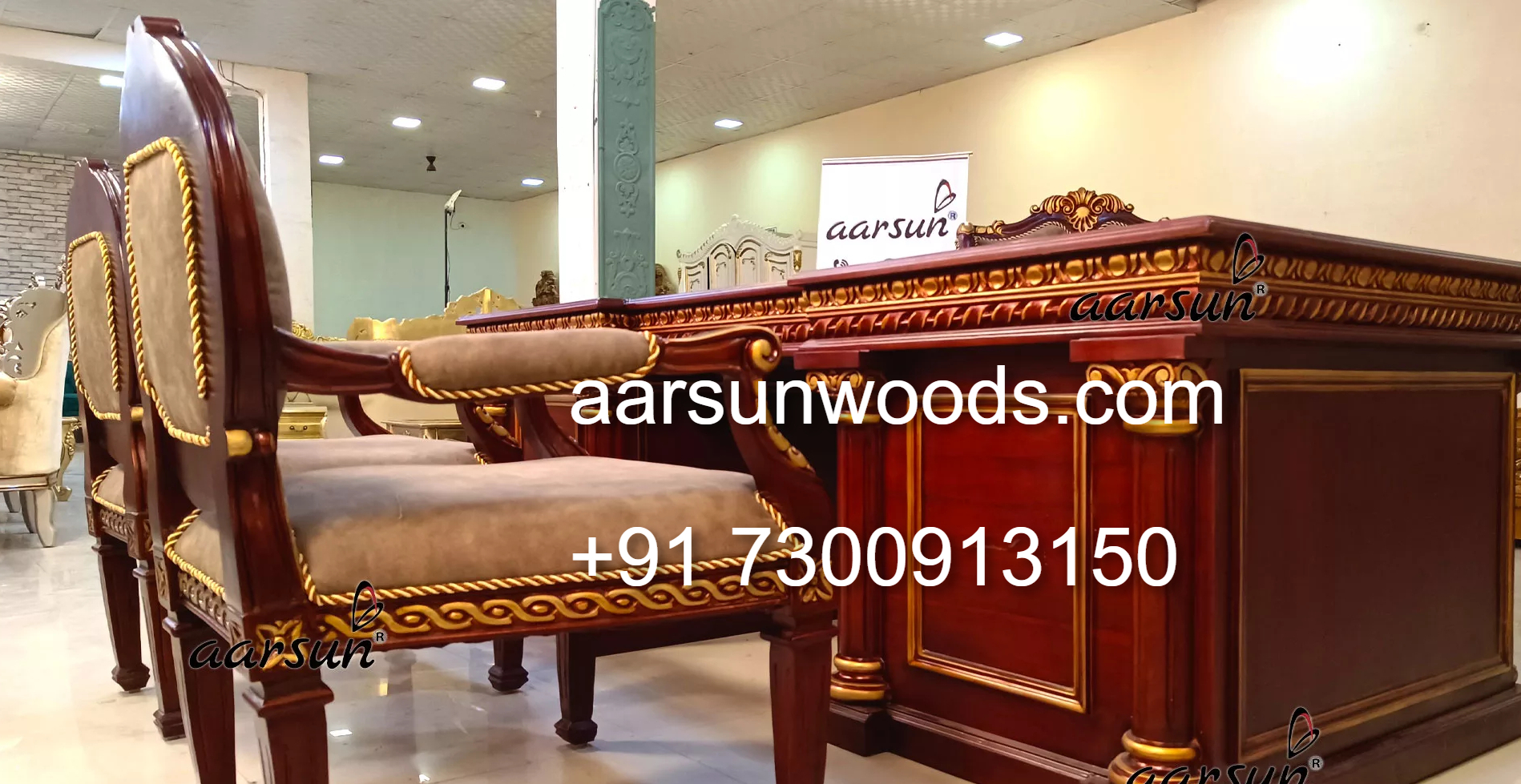 Executive Wooden Office Table with Comfortable Chair  2025