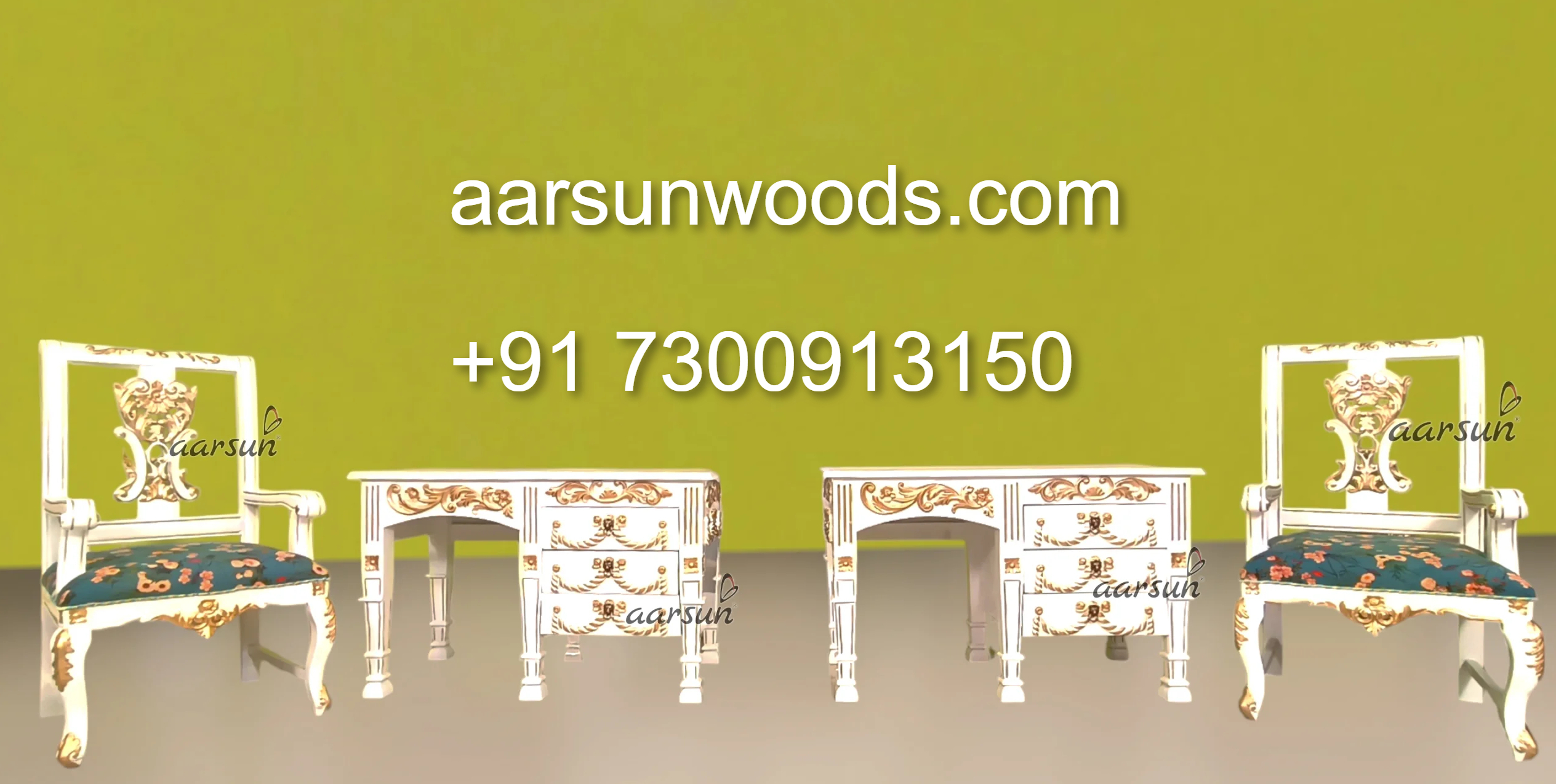 Gracefully Carved Solid Teak Desk for Home or Office 2025