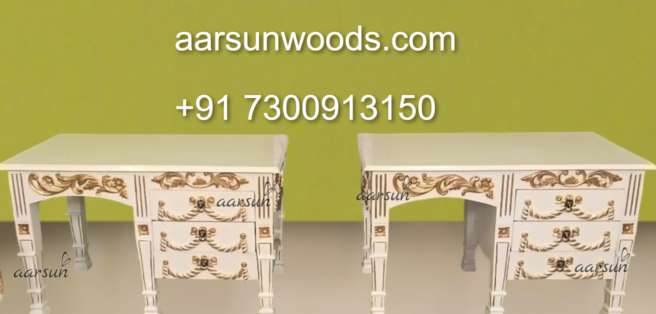Gracefully Carved Solid Teak Desk for Home or Office 2025