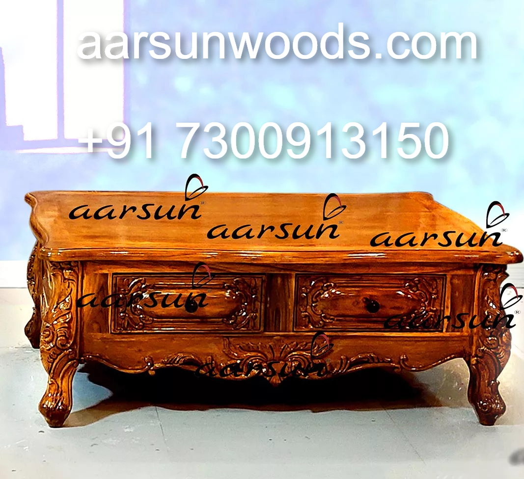 Royal Look Teak Center Table for Drawing Room  2025