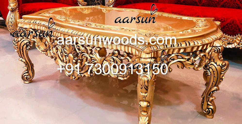 Ultra Royal Touch  Center Table in Rich Gold Finish  2025
