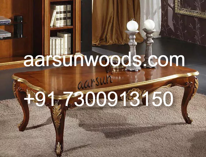 Solid Wood Carving Coffee Table  Luxury Traditional Design  2025