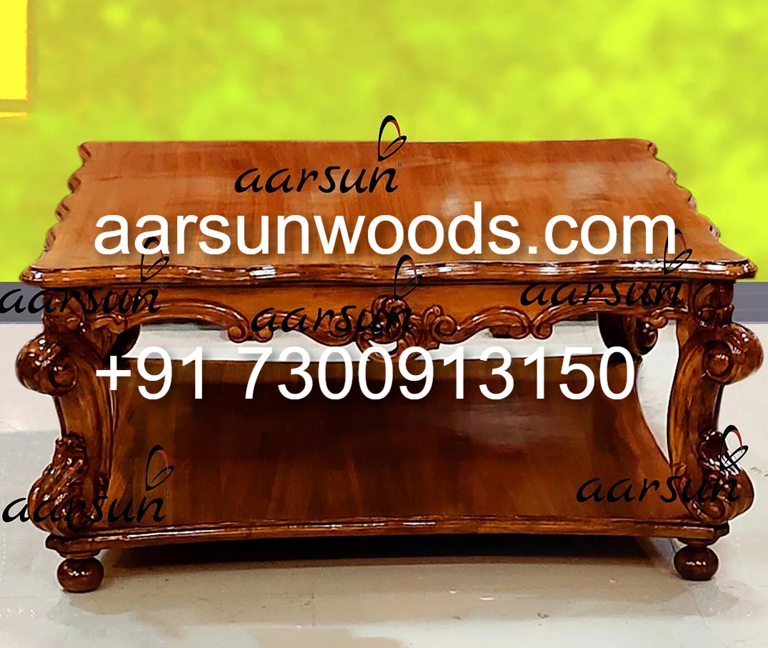 Majestic Coffee Table  Antique-Inspired Carved Wood  2025