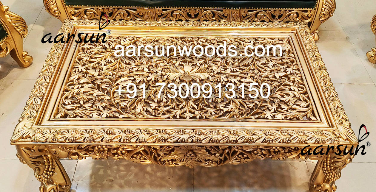 Luxury Round Carved Coffee Table for Living Room  2025