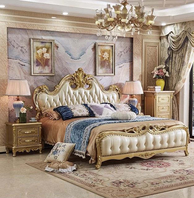 Royal Cream Finish Luxury Bedroom Centerpiece