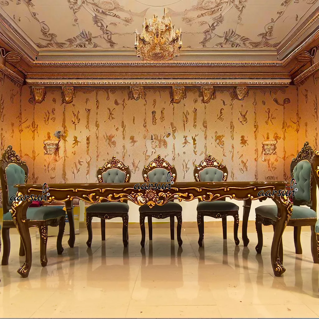 8 Seater Dining Set in Solid Wood with Royal Design 2025