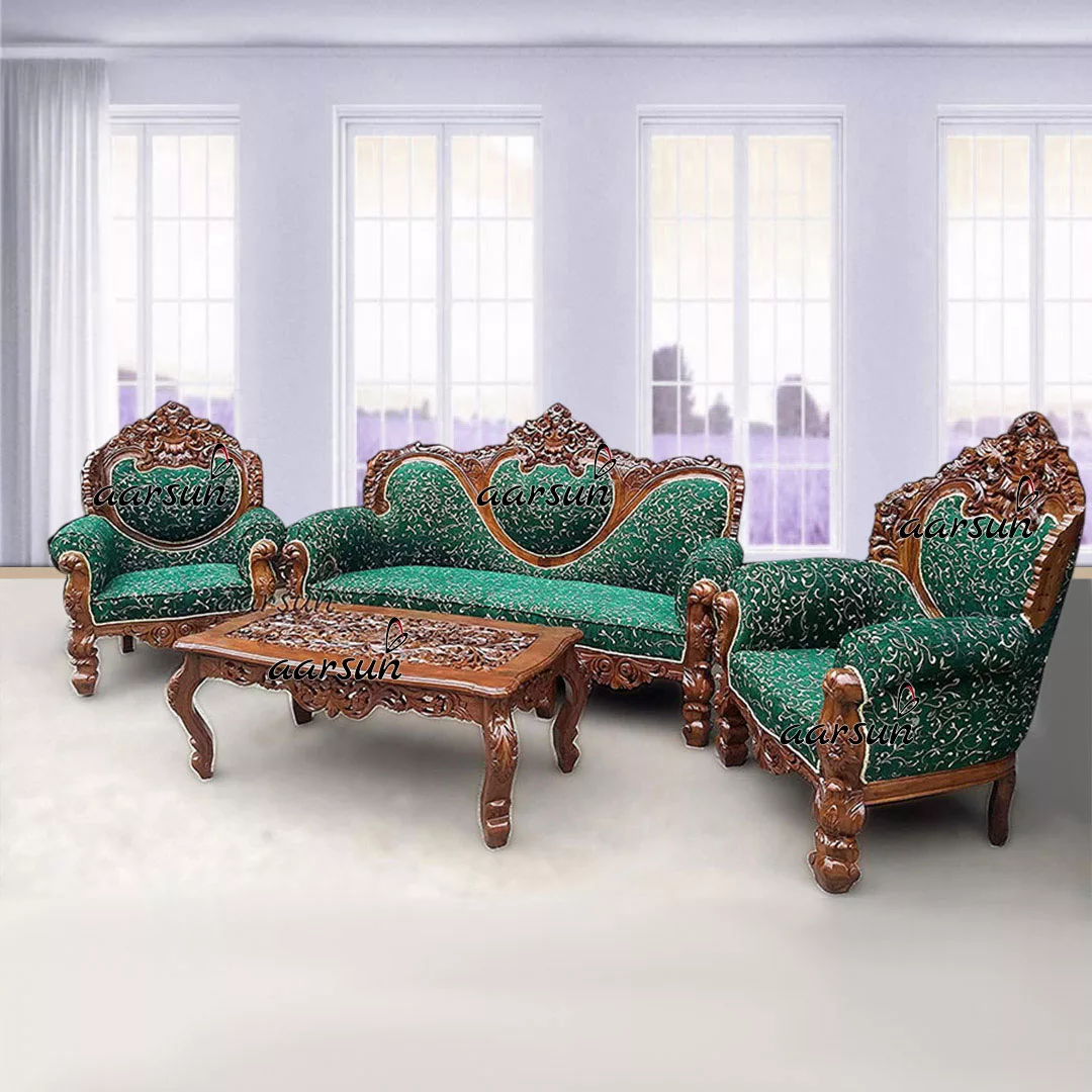 Trendy Green Sofa Set for Modern Living Room 2025
