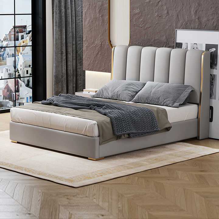 Modern Upholstered King Size Double Bed for Stylish Bedroom
