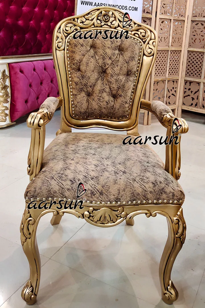 Hand-Finished Teak Wood Office Furniture with Gold Paint 2025