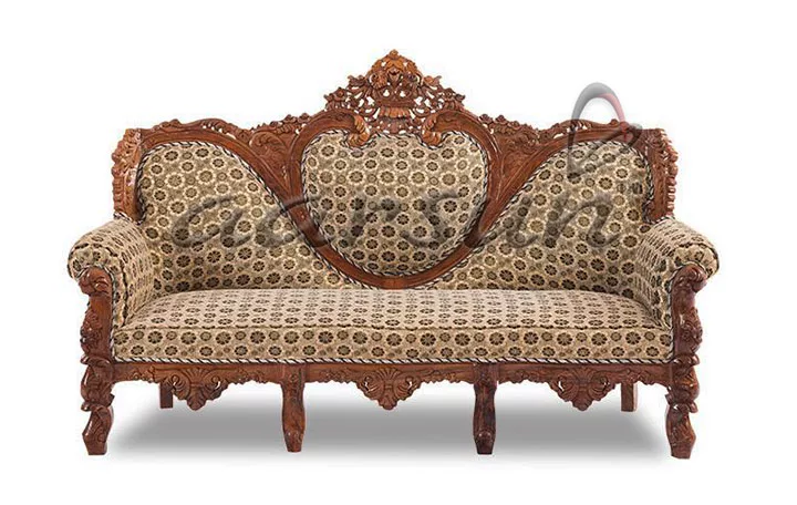 Dilwala Classic Teak Wood Sofa Set Royal Living Room Furniture 2025