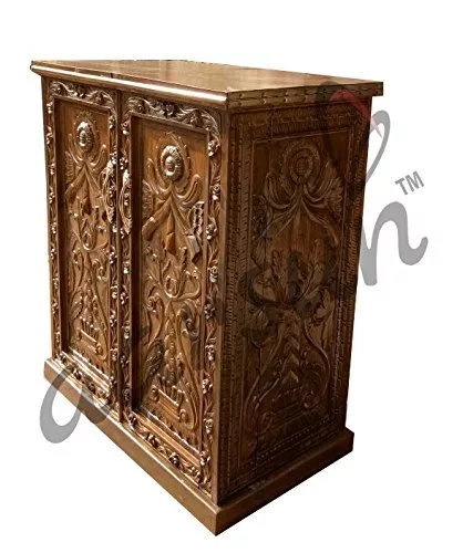 Wooden Mini Bar Cabinet with Multi-Level Storage 2025