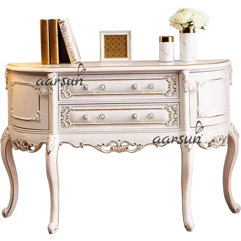 Stylish White Console Table with Drawers for Home