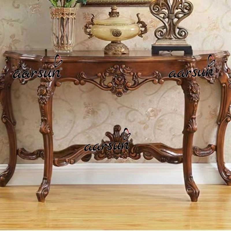 Black Solid Wood Walnut Console Table Design