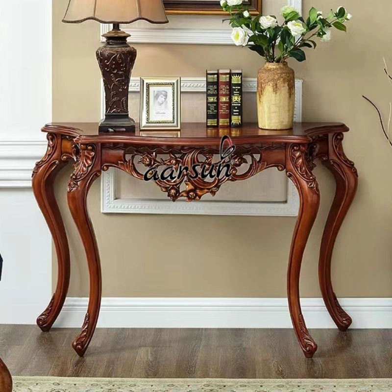 Black Solid Wood Walnut Console Table Design