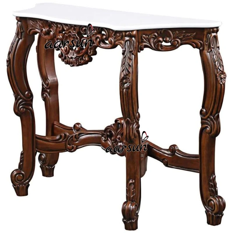 Curved Modern Acacia Console Table Design