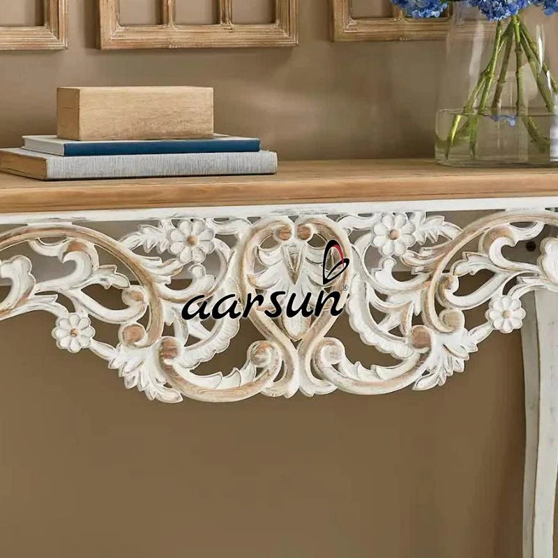 Vintage Distressed Mango Wood Console Table