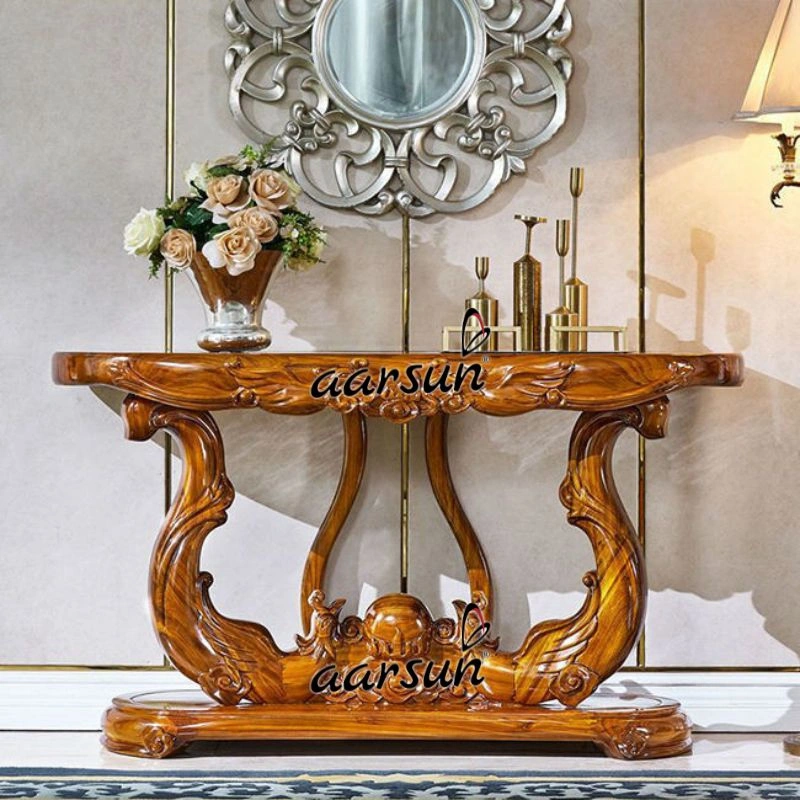 Premium Carved Entryway Console Table Design