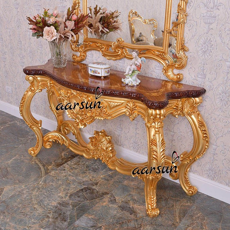 Luxurious Wooden Console Table Design